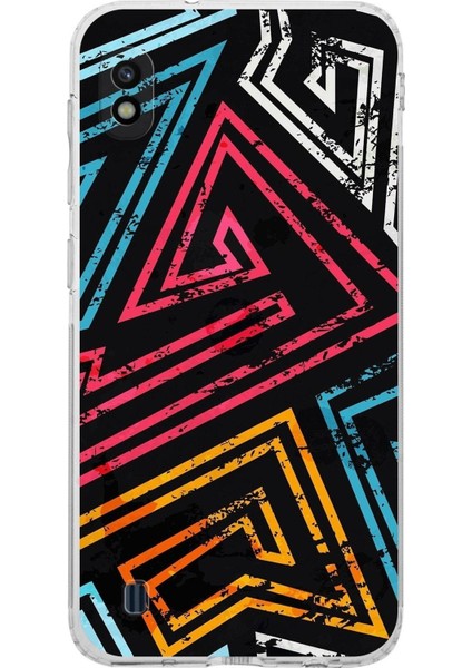 Samsung Galaxy A10 Kamera Korumalı Kapak Eskitme Tasarımlı Şeffaf Kılıf
