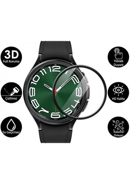 Samsung Galaxy Watch 6 47MM Ful Kaplama Ultra Dayanıklı Akıllı Saat Koruyucu, Parmak Izi Bırakmaz