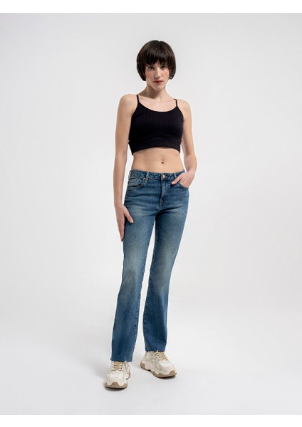 Flare Slim Fit Kadın Pantolon