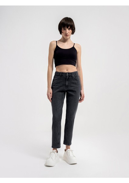 Mom Slim Fit Kadın Pantolon