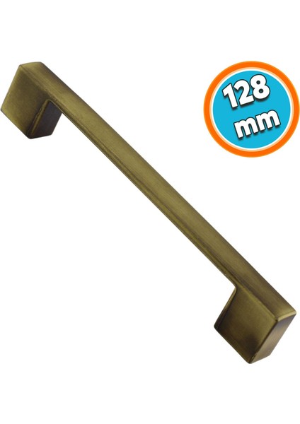 Mobilya Mutfak Dolabı Düz Çekmece Dolap Kapak Kulpu Kulbu Antik Sarı 128 mm Metal Kulp