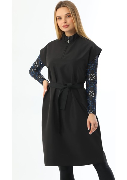 Tek Üst Paraşüt Süveter Jileli Tam Tesettür Mayo 2364 Siyah fiyatları