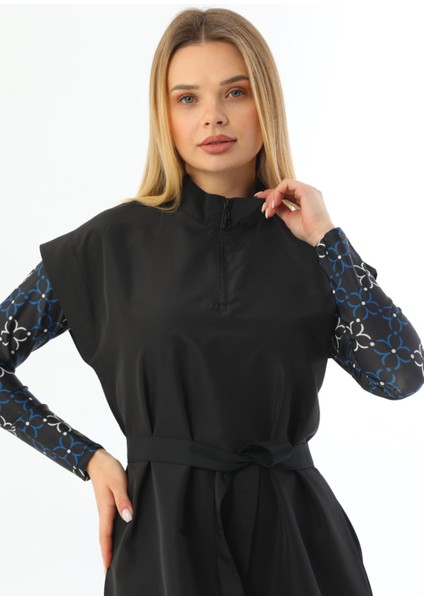 Tek Üst Paraşüt Süveter Jileli Tam Tesettür Mayo 2364 Siyah indirimleri