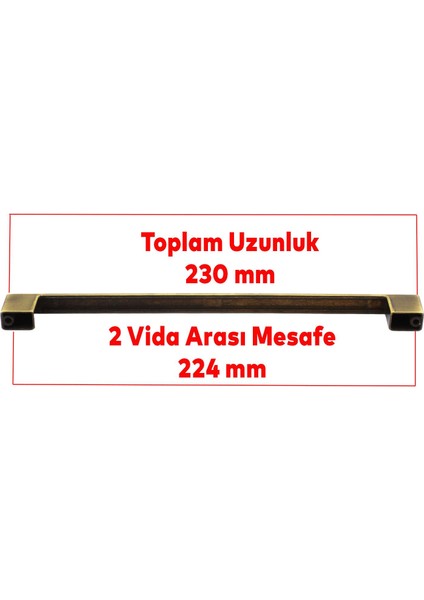 Mobilya Mutfak Dolabı Çekmece Düz Dolap Kapak Kulpu Kulbu Antik Sarı 224 mm Metal Kulp fırsatları