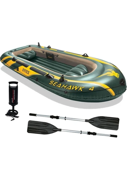 Intex 68351 Seahawk 4 Bot Set 351X145X48 Cm. (Kürek ve Pompa)