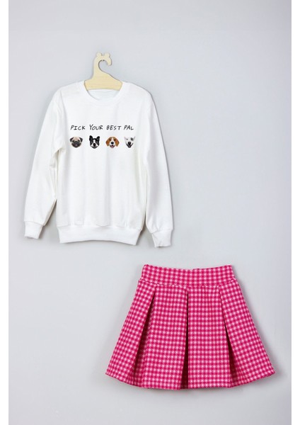 Yeni Sezon Sevimli Dostlar Desenli Etek Sweat Takım fırsatları