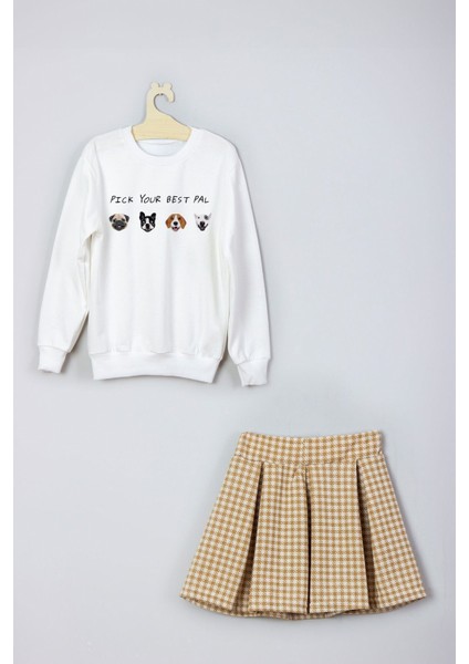 Yeni Sezon Sevimli Dostlar Desenli Etek Sweat Takım indirimleri