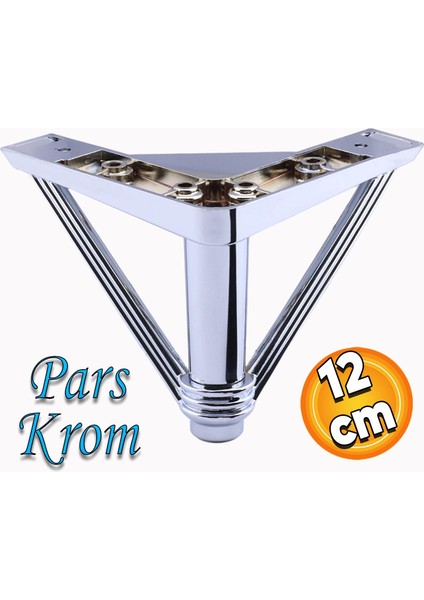 Pars Lüks Mobilya Oturma Grubu Kanepe Çekyat Sehpa Tv Ünitesi Koltuk Ayağı Baza Ayakları 12 cm Krom