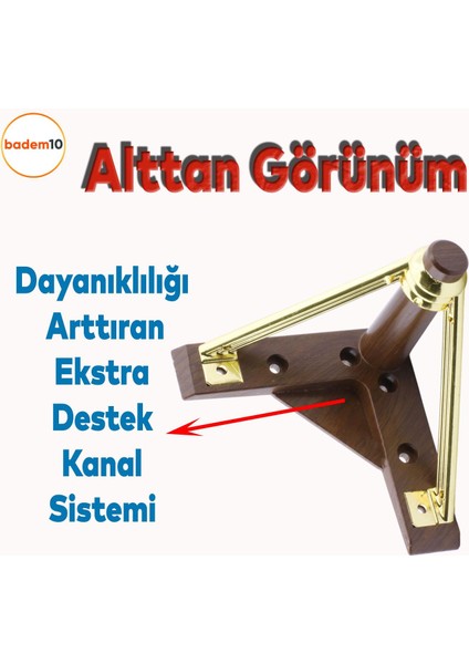 Pars Lüks Mobilya Oturma Grubu Kanepe Sehpa Tv Ünitesi Koltuk Ayağı Baza Ayak 12 cm Ceviz Altın fırsatları