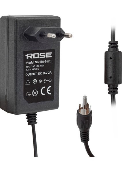 Tekno Trust Rose RA-1620 16 Volt - 2 Amper Pri?z Ti?pi? Tos Fi?şli? Rca Santral Adaptörü