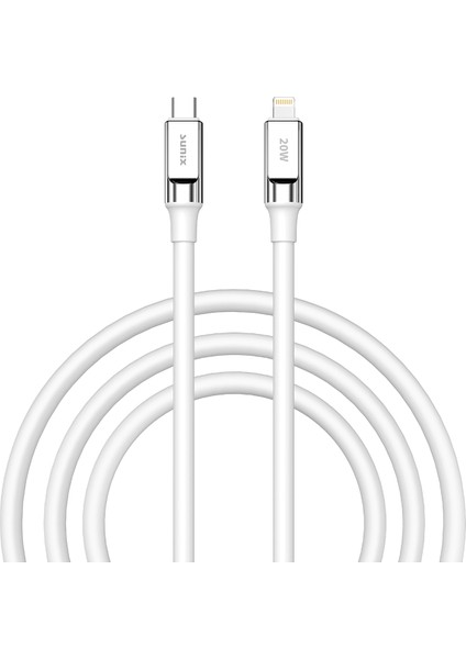 20W Usb-C Lightning Şarj ve Data Kablosu Beyaz Sc-67