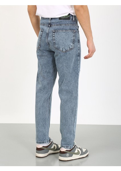 Kaizer Denim Boyfriend Lazerli Koyu Mavi Denim Jean modelleri