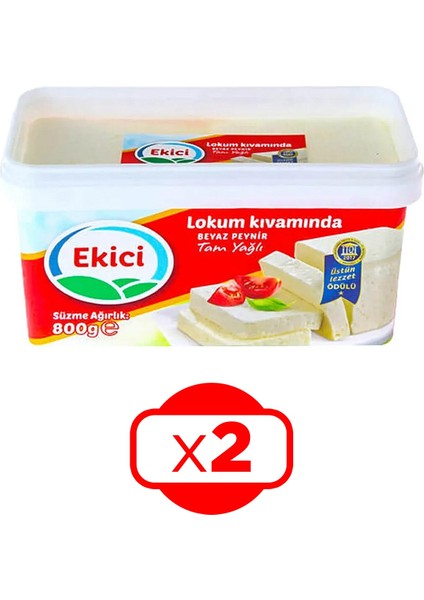 Tam Yağlı Beyaz Peynir 800 gr Lokum Kıvamında 2'li