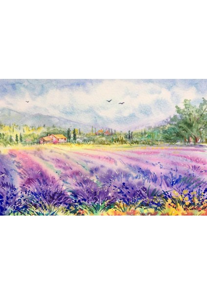 Lavanta Tarlaları Provence Fransa | Elmas Mozaik Puzzle | 50x33 | E20201075M