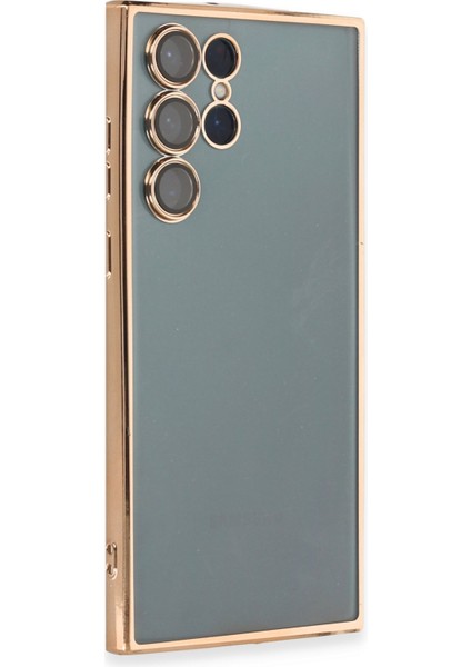 Samsung Galaxy S22 Ultra Kılıf Razer Lensli Silikon - Gold 109008