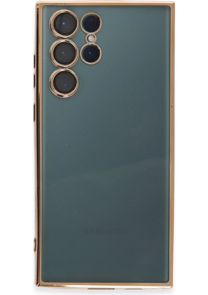 Samsung Galaxy S22 Ultra Kılıf Razer Lensli Silikon - Gold 109008