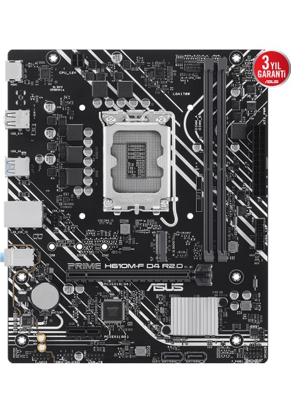 Prıme H610M-F D4 R2.0-Csm Intel H610 Lga1700 DDR4 3200 Hdmı M2 Usb3.2 Matx (Prıme H610M-F D4 R2.0-Csm) Anakart