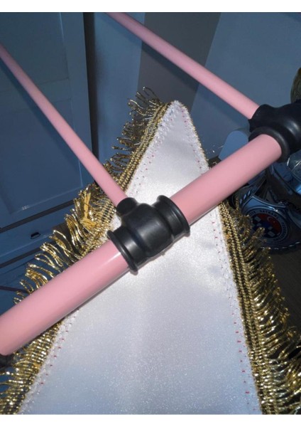 Metal Pembe Renkli Kanatlı Kurutmalık Elbise Çamaşır Kurutmalığı Kalın Borulu Çamaşır Teli Pembe