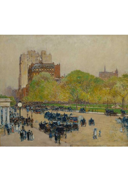 Madison Square Park'ta | Elmas Mozaik Tablo | Mozaik Puzzle | 50x43 | E2020933M