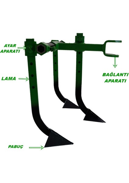 Taral Benzinli Çapa Makinalarına Uyumlu Demiray 3'lü Kazayak Aparatı