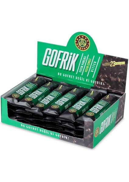 Gofrik Fıstık Parçalı Bitter Çikolata 24 Adet