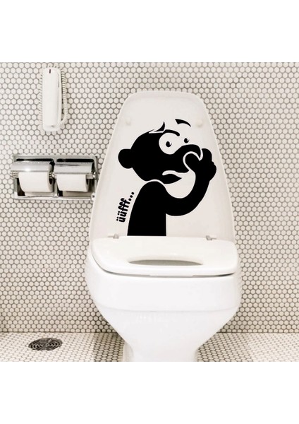 Klozet Kapağı Sticker Wc Tuvalet Komik Şirin Etiket Çıkartma