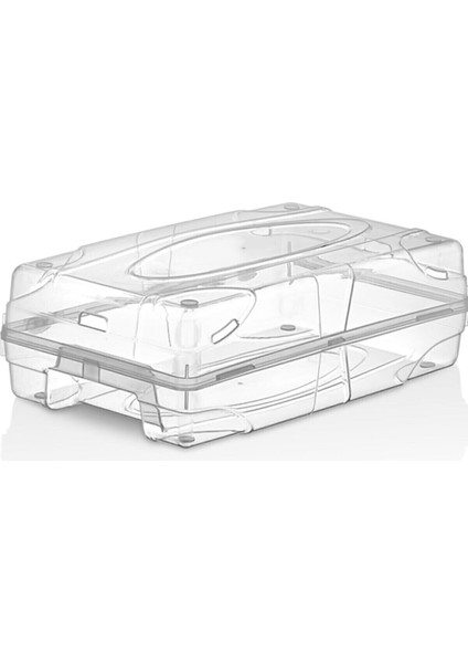 Tekno Trust Plastik Şeffaf Kadın Ayakkabı Kutusu 10 Lu Paket Beyaz Orta (26-50 Çap) Type 0 1