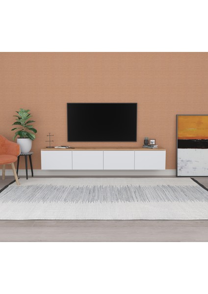 Yenice 180 cm Atlantik Çam Beyaz Tv Ünitesi