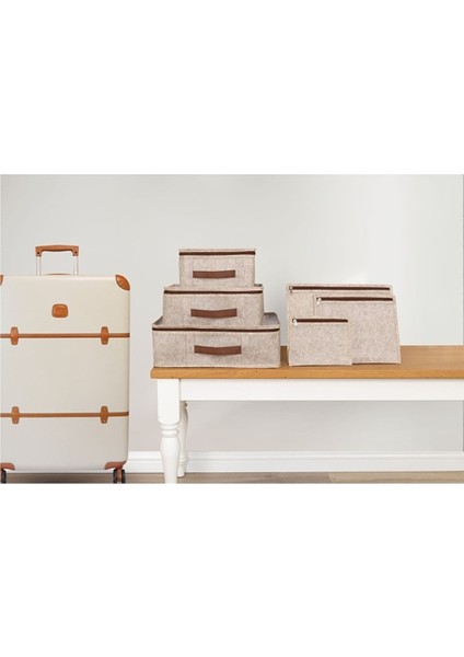 Tekno Trust Kahverengi Baby Deri Detaylı 6'lı Set Bavul Içi Düzenleyici, Bavul Organizer, Valiz Düzenleyici Hur