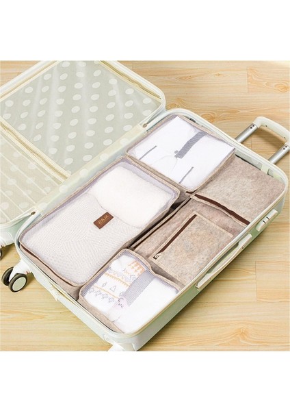 Tekno Trust Kahverengi Baby Deri Detaylı 6'lı Set Bavul Içi Düzenleyici, Bavul Organizer, Valiz Düzenleyici Hur fiyatları