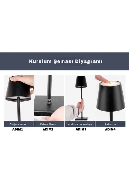 Bonar Dokunmatik Abajur Masa Lambası Otel Restoran Lüks Dokunmatik Dekoratif Baş Ucu USB Şarjlı Lamba