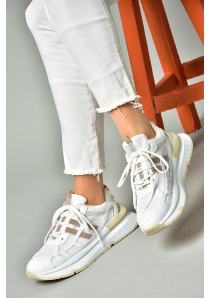 S973017604 Beyaz/vizon Kumaş Sper Ayakkabı Sneakers modelleri