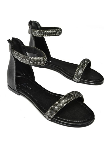 S272009009 Siyah Taşlı Kadın Sandalet indirimleri