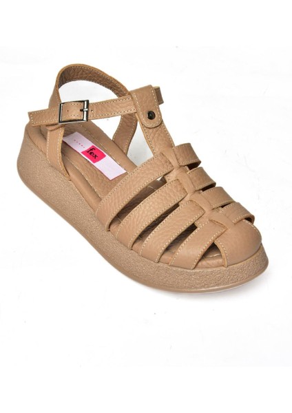 P555050503 Vizon Deri Kalın Tabanlı Sandalet fırsatları