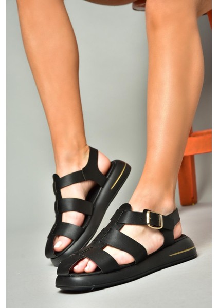 S518106009 Siyah Kadın Sandalet modelleri