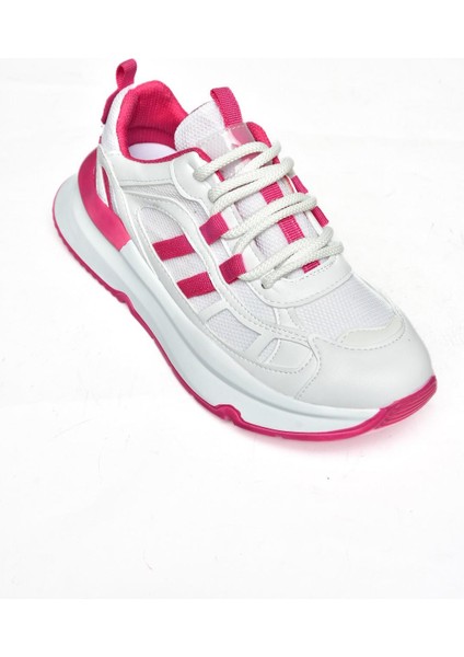 S973017604 Beyaz/fuşya Kumaş Sper Ayakkabı Sneakers