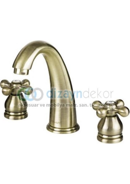 Bronz Antik 3 Delikli Lavabo Bataryası 290565