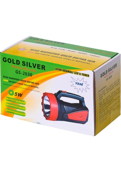 Renkstore GS-2630 5 Watt 3000 Metreye Kadar Aydınlatma Kamp-Avcılık El Feneri