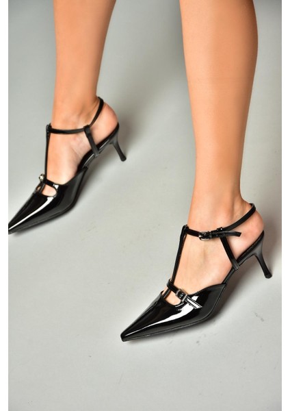 S654071208 Siyah Rugan Alçak Topuklu Kadın Ayakkabı fiyatları