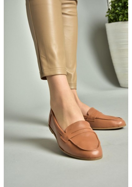 S291070003 Taba Deri Düz Babet modelleri