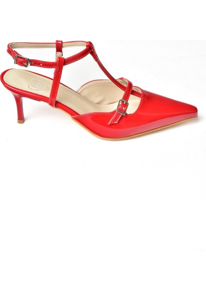 S654071208 Kırmızı Rugan Alçak Topuklu Kadın Ayakkabı indirimleri