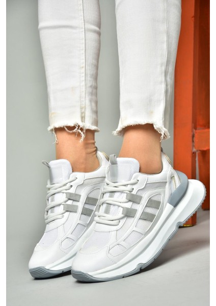 S973017604 Beyaz/gri Kumaş Sper Ayakkabı Sneakers fırsatları