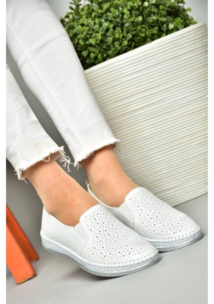 S540600303 Beyaz Deri Günlük Kadın Ayakkabı modelleri