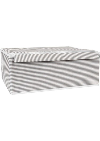 Tekno Trust Orta (26-50 Çap) 3lü Çok Amaçlı Kutu Baza Gri Çizgili 50X40X19 cm 50 x 40 3 Kumaş Gri Type 0