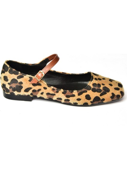 S726252502 Leopar Süet Kadın Babet