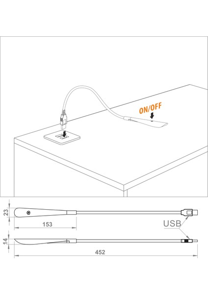 Lili USB Dokunmatik Okuma LED Lamba Aydınlatma