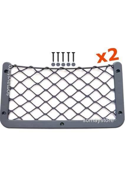 Tekne Eşya Taşıyıcı File Ceplik 32 x 17 cm Gri 2 Adet
