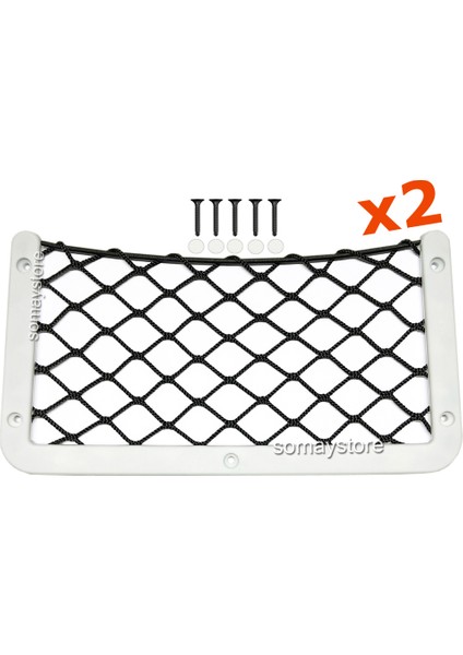 Tekne Eşya Taşıyıcı Ceplik Eşya Filesi Beyaz 32x17cm 2 Adet