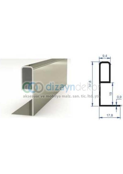 Kapak Ve Sürgü Kulp Profili Parlak El. P 250 Cm