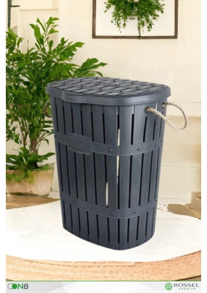 Tekno Trust Gri Bambu Halatlı Kirli Çamaşır Sepeti ve Selesi Ikili Banyo Seti Antrasit 1015GRİ-ANTRAS Plastik 6 fiyatları